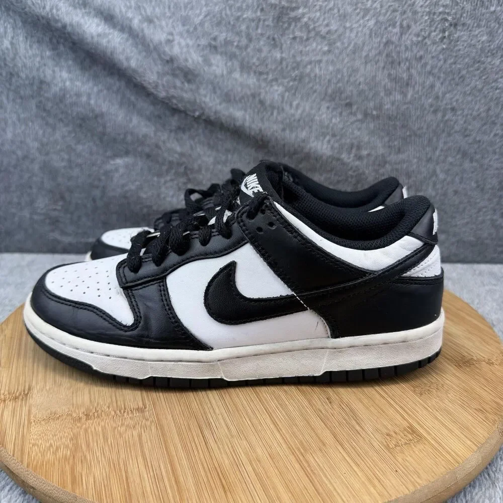 Nike Dunk Low Shoes Boys Size 5.5Y Black White Sneakers CW1590-100 No Insoles